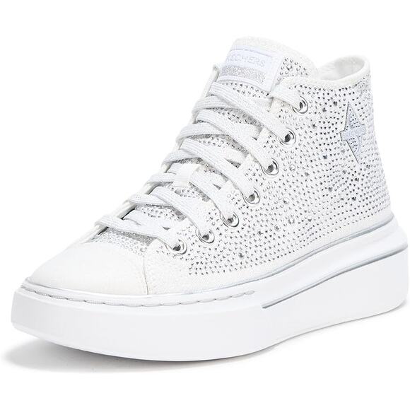 Skechers Womens 8 Silver Cordova Classic-Glitz N Glam Sneaker Embellished LB15-9 - Picture 1 of 9